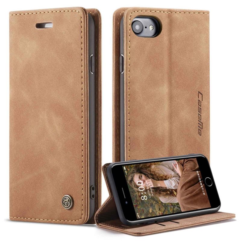 CaseMe Slim Lompakkokotelo iPhone SE 2022 Cognac