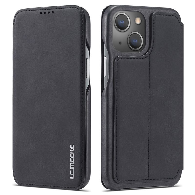 LC.IMEEKE Slim Lompakkokotelot iPhone 13 musta