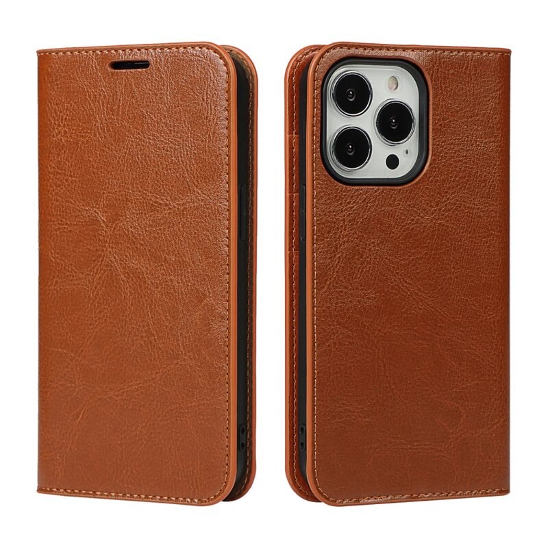 Suojakotelo Aito Nahka iPhone 12/iPhone 12 Pro Ruskea
