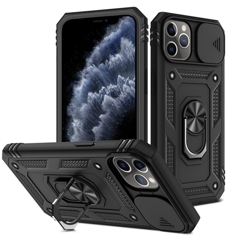 Hybridikuori Ring + Kamerasuojalla iPhone 11 Pro Musta