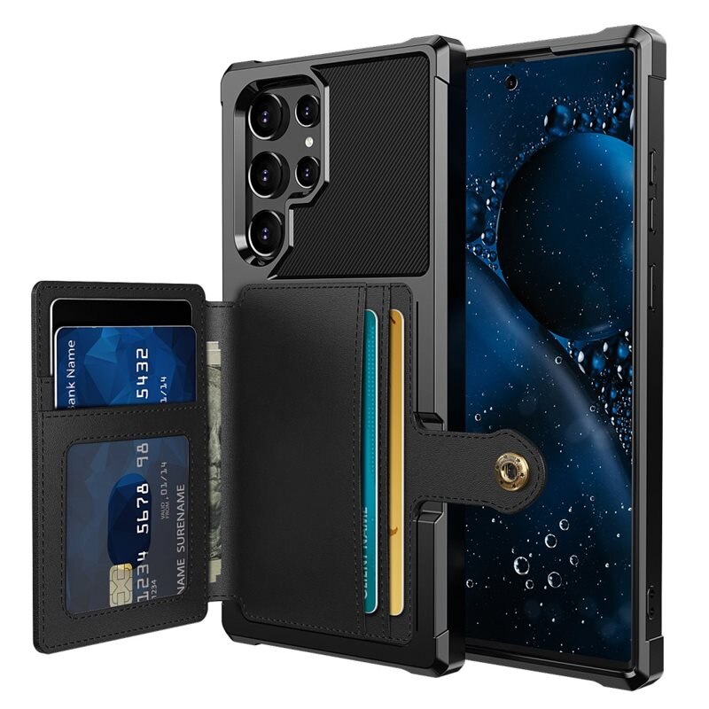 Tough Multi-slot Case Samsung Galaxy S22 Ultra Musta - Puhelimen kuoret - Paikat korteille