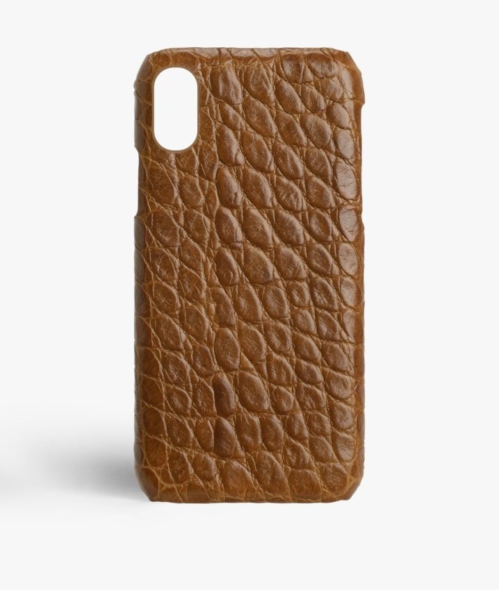 The Case Factory Kuori iPhone Xs Max Small Croco Cognac