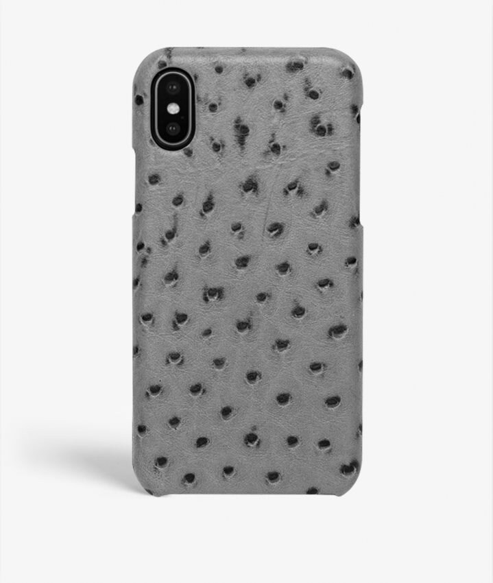 The Case Factory Kuori iPhone Xs Max Ostrich Harmaa