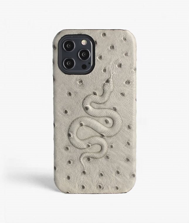 The Case Factory Kuori iPhone 12 Pro Max Snake Ostrich Grey