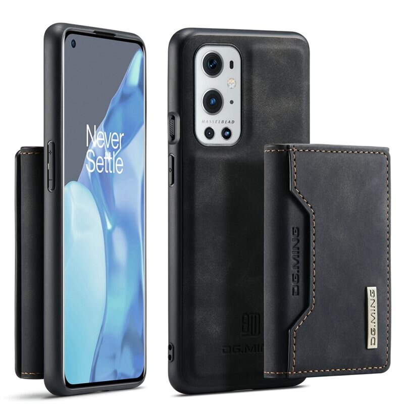 DG.MING Magnetic Card Slot Case OnePlus 9 Pro Musta