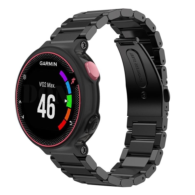 Metalliranneke Garmin Forerunner 735 XT/Forerunner 235 Musta