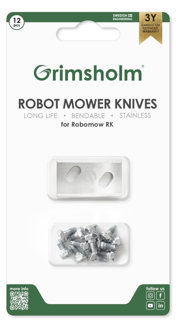 Grimsholm 12 kpl Robottiruohonleikkurin terä Robomow RK4000 Pro