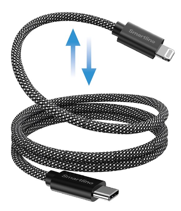 Smartline Magneettinen USB-C -> Lightning kaapeli 1m musta