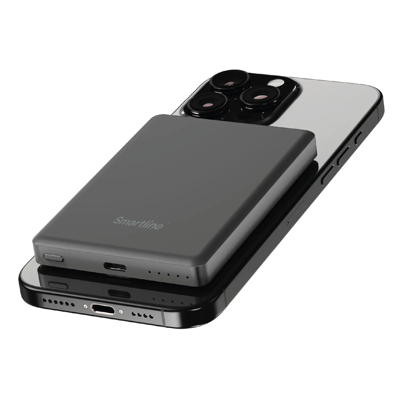 Smartline Langaton Magnetic Powerbank Qi2 5000mAh musta