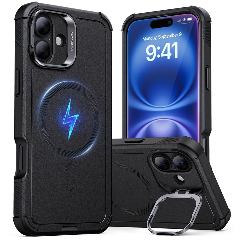 ESR Cyber Armor Kickstand HaloLock MagSafe Kuori iPhone 16 Black