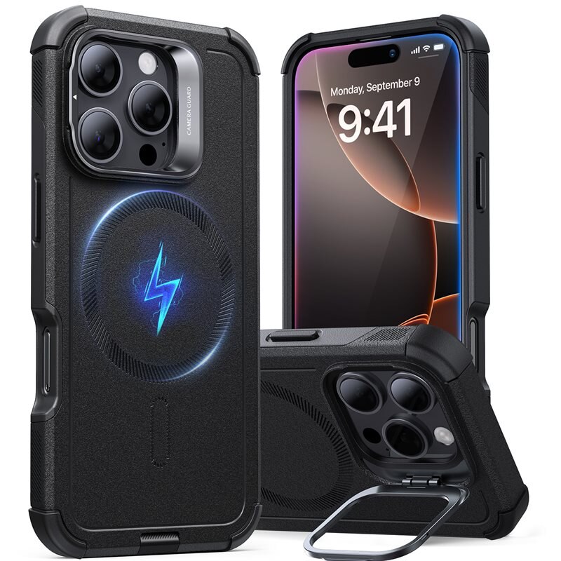 ESR Cyber Armor Kickstand HaloLock MagSafe Kuori iPhone 16 Pro Black