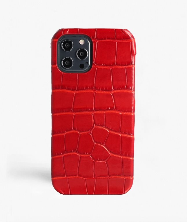 The Case Factory Kuori iPhone 12 Pro Max Croco Punainen