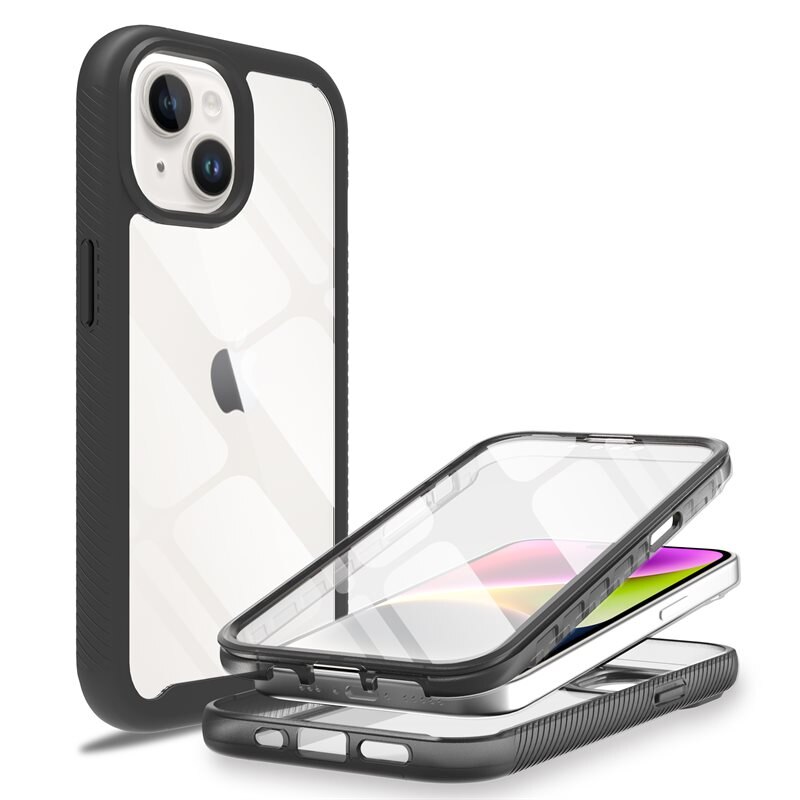 Mobique Full Protection Case iPhone 15 Plus Musta