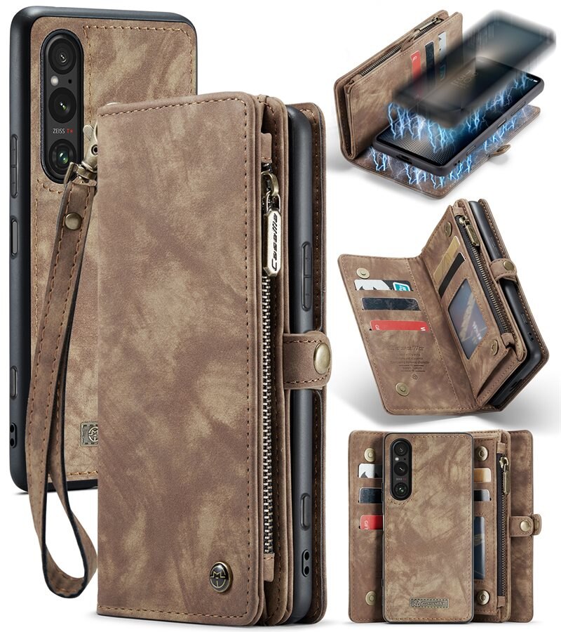 CaseMe Multi-slot Suojakotelo Sony Xperia 10 VI Ruskea