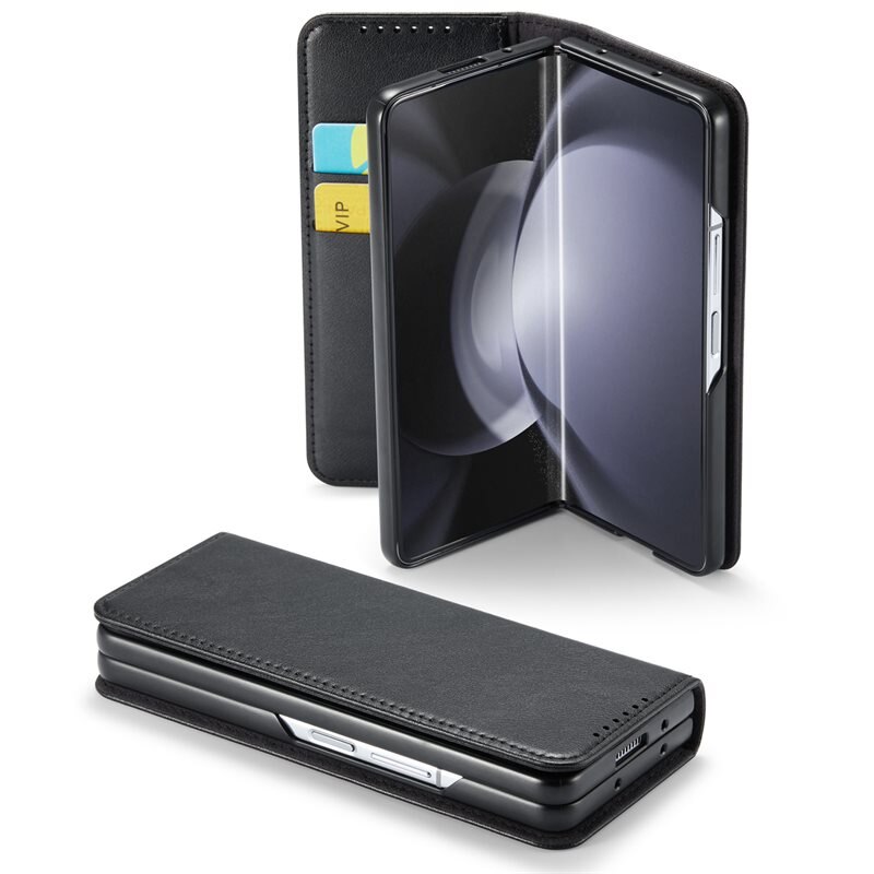 Mobique Aito Nahkakotelo Samsung Galaxy Z Fold 7 Musta