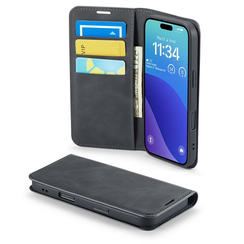 Mobique iPhone 16 Pro Max Slim Mobilfodral Musta