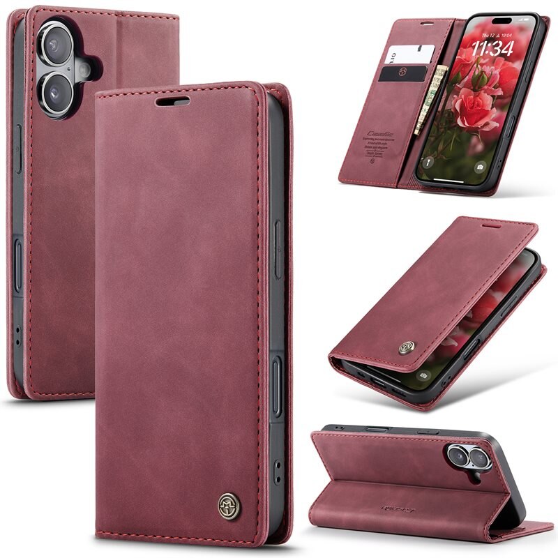 CaseMe Slim Lompakkokotelo iPhone 16 Punainen