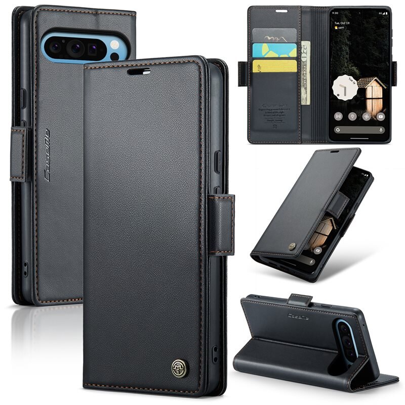 CaseMe RFID Slim Lompakkokotelo Google Pixel 9 Pro XL Musta