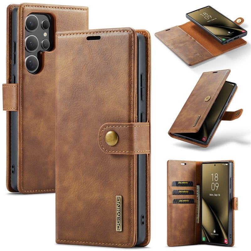 DG.MING Magnet Wallet Samsung Galaxy S25 Ultra Cognac