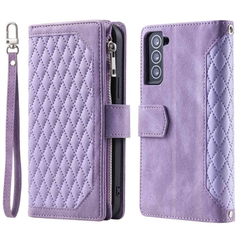 Lompakkolaukku Samsung Galaxy S22 Quilted Liila