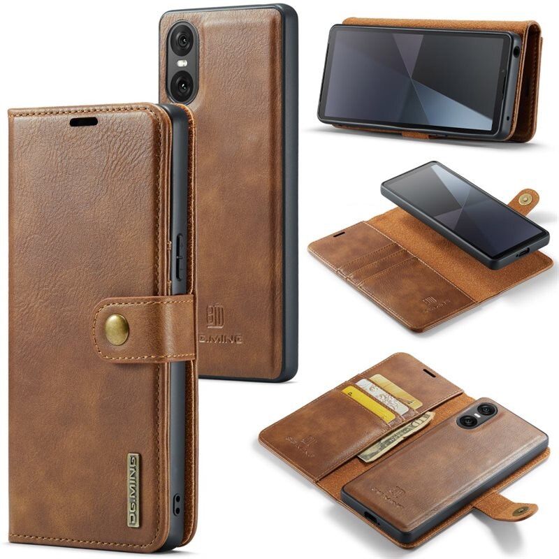 DG.MING Magnet Wallet Sony Xperia 10 VI Cognac