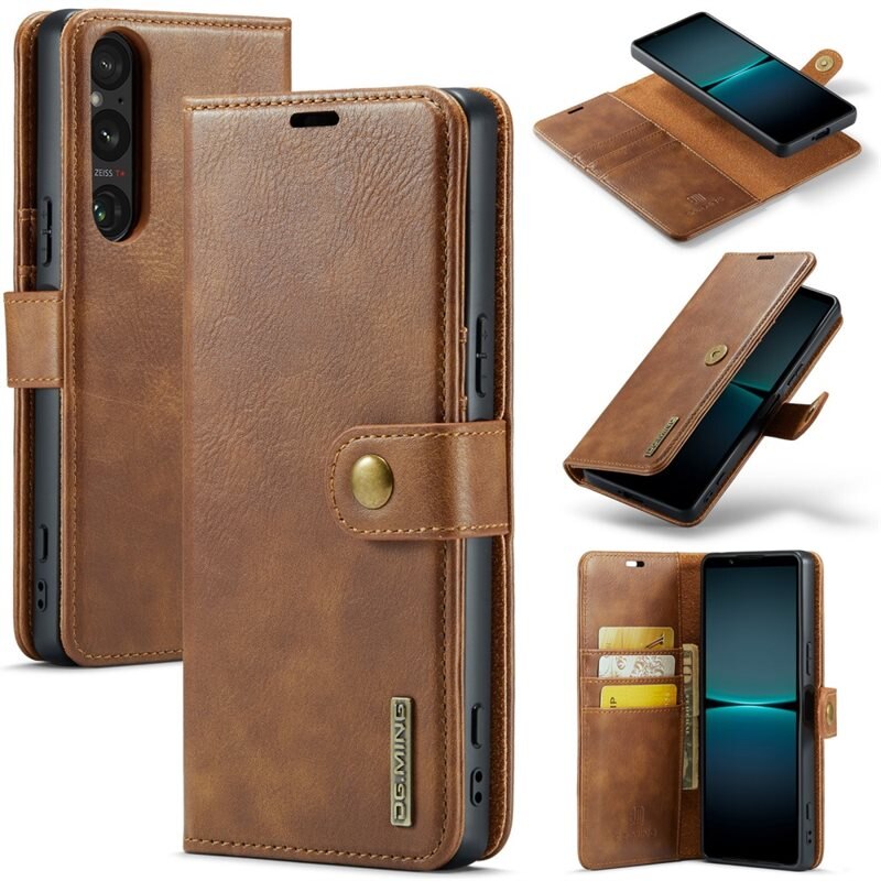 DG.MING Magnet Wallet Sony Xperia 1 VII Cognac