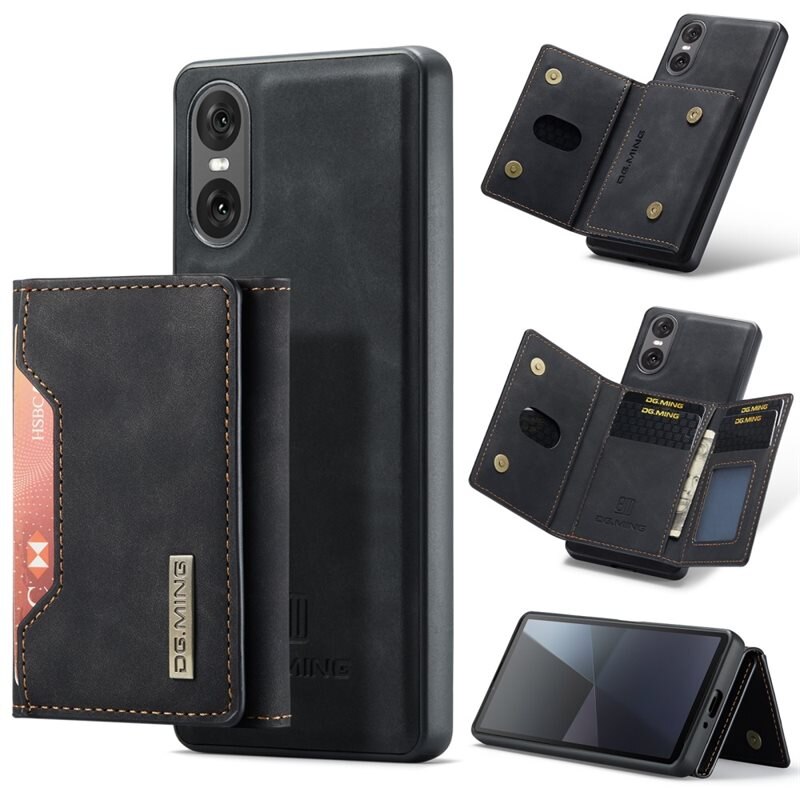 DG.MING Magnetic Card Slot Case Sony Xperia 10 VI Musta