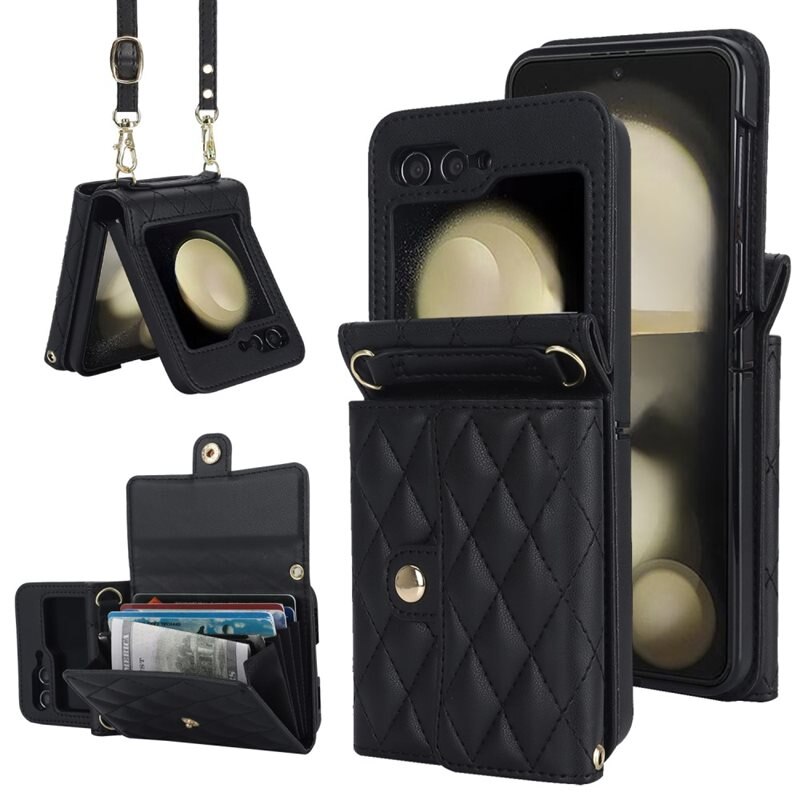 RFID-blocking Lompakkolaukku Samsung Galaxy Z Flip 6 Quilted musta