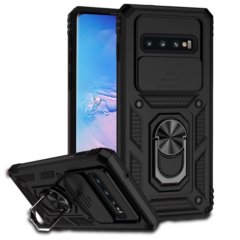 Hybridikuori Ring + Kamerasuojalla Samsung Galaxy S10 Plus Musta