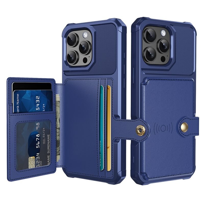 Tough Multi-slot Case iPhone 16 Pro Max Sininen - Puhelimen kuoret - Paikat korteille