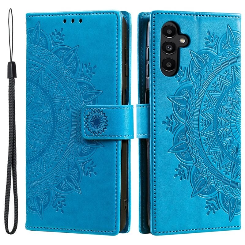 Nahkakotelo Mandala Samsung Galaxy S25 Plus sininen