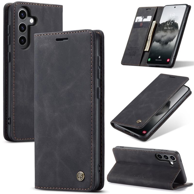 CaseMe Slim Lompakkokotelo Samsung Galaxy S24 FE Musta