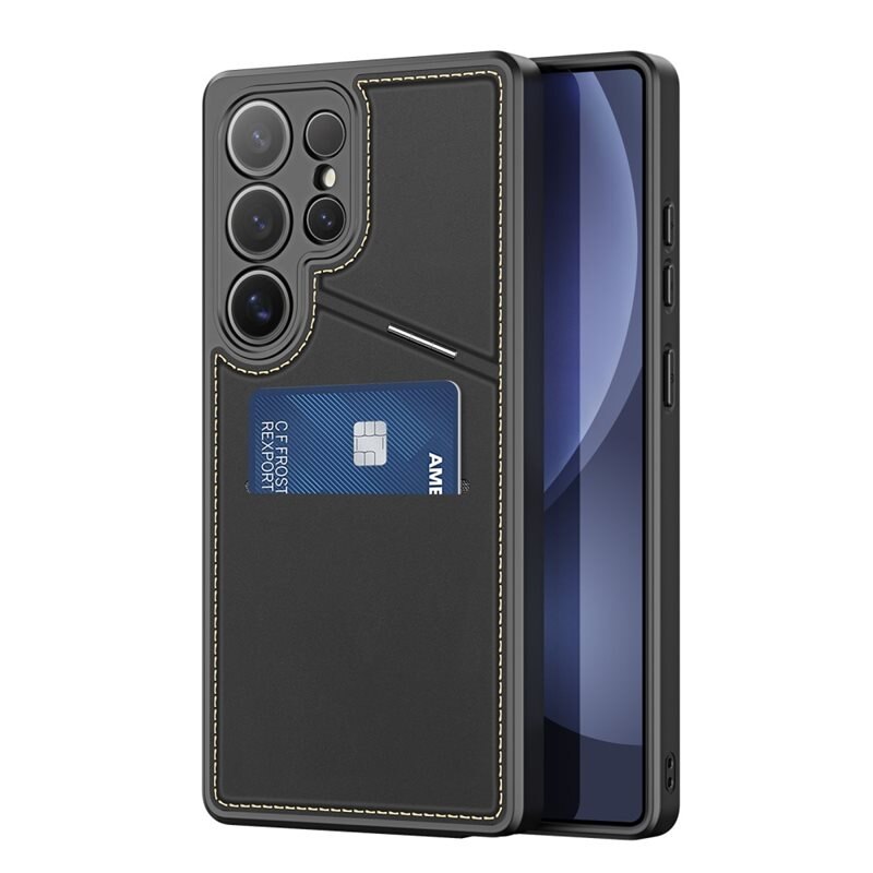 Dux Ducis Rafi Series RFID MagSafe Wallet Stand Case Samsung Galaxy S25 Ultra musta