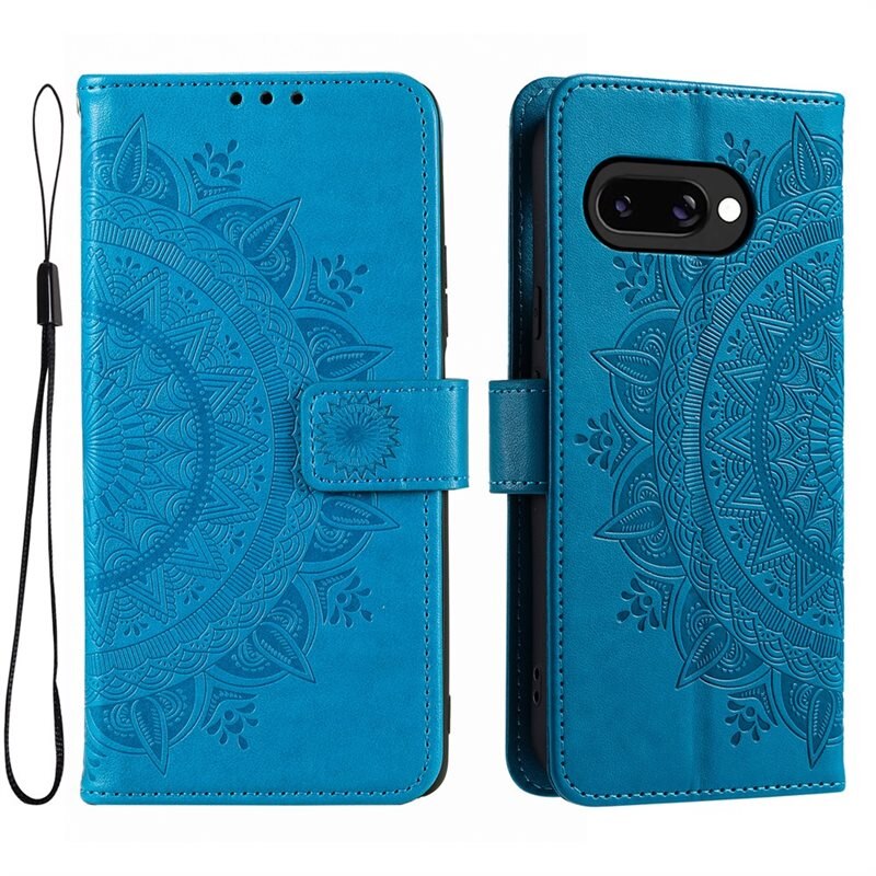 Nahkakotelo Mandala Google Pixel 9a Sininen