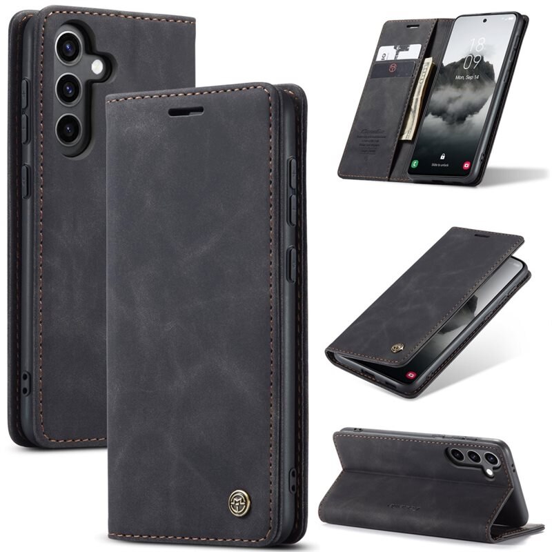 CaseMe Slim Lompakkokotelo Samsung Galaxy S25 Musta