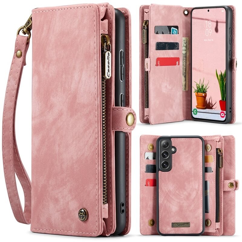 CaseMe Multi-slot Suojakotelo Samsung Galaxy S25 Plus Vaaleanpunainen