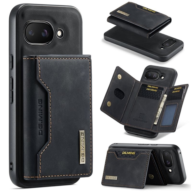 DG.MING Magnetic Card Slot Case Google Pixel 9a Musta