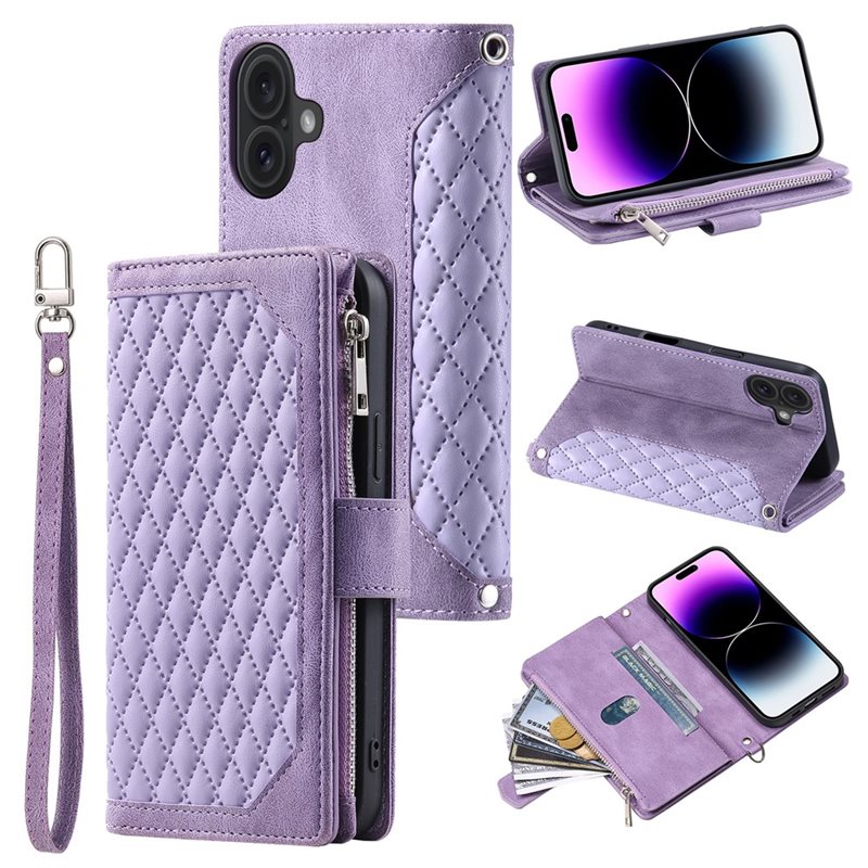 Lompakkolaukku iPhone 17 Quilted Liila