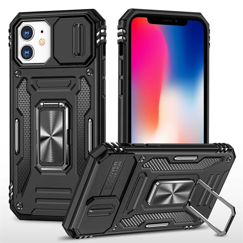 Hybridikuori Ring + Kamerasuojalla iPhone 11 Musta
