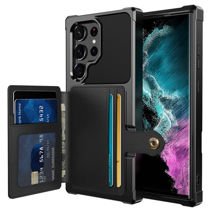 Tough Multi-slot Case Samsung Galaxy S23 Ultra Musta - Puhelimen kuoret - Paikat korteille