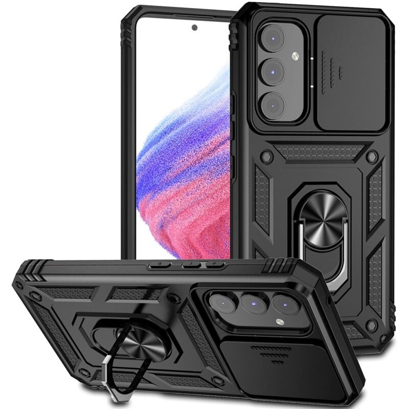 Hybridikuori Ring + Kamerasuojalla Samsung Galaxy A54 Musta