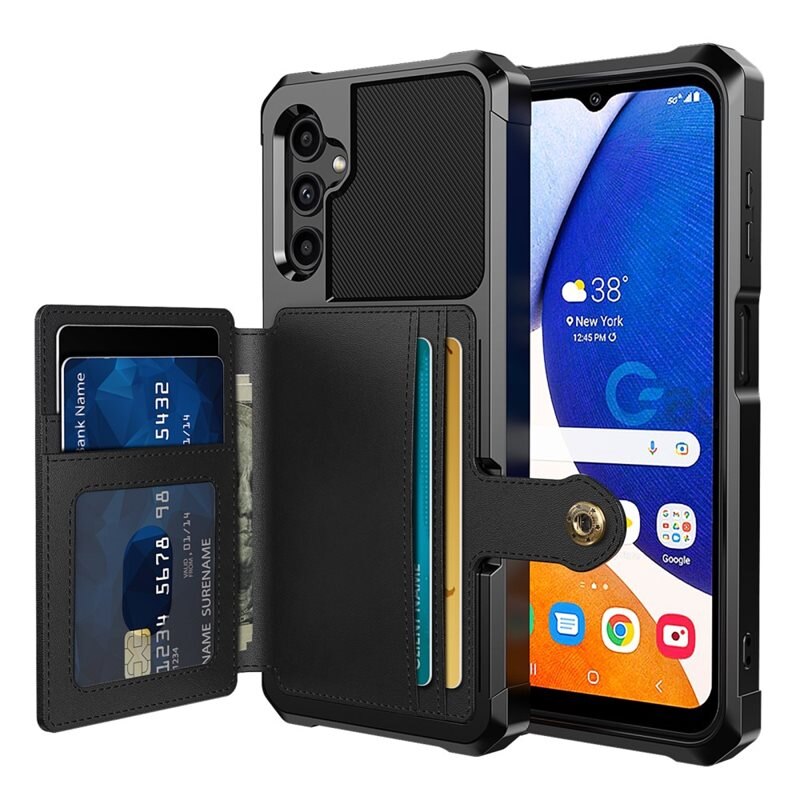 Tough Multi-slot Case Samsung Galaxy A14 Musta - Puhelimen kuoret - Paikat korteille