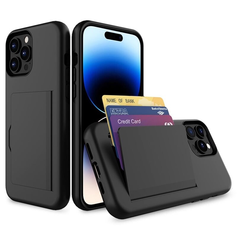 Hybridikuori Cardslot iPhone 14 Pro musta