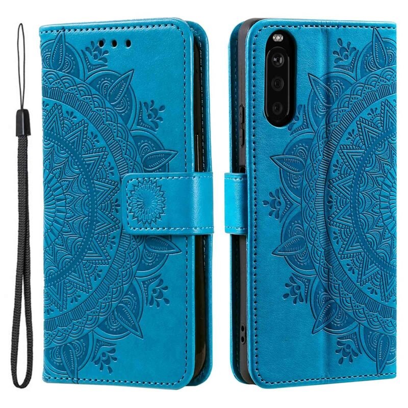 Nahkakotelo Mandala Sony Xperia 10 V sininen