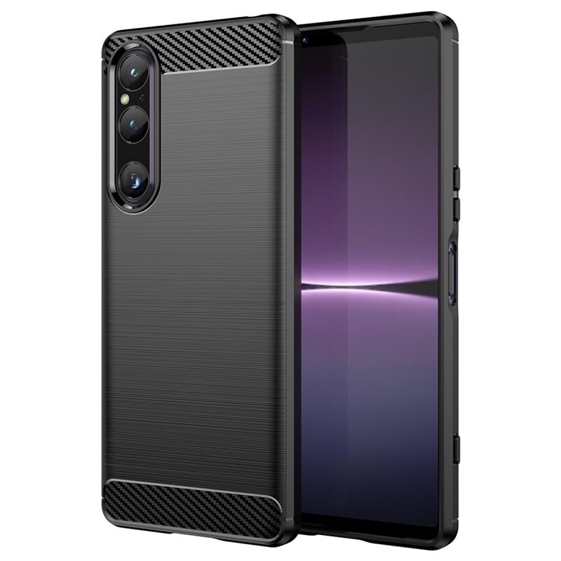 tectTech Sony Xperia 1 V Kuori TPU Brushed Musta