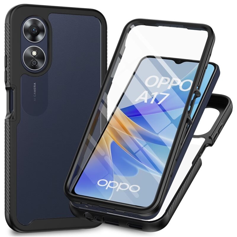Full Protection Case Oppo A17 Musta