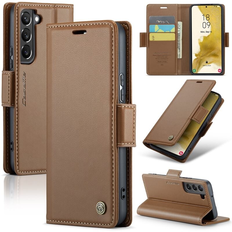 CaseMe RFID Slim Lompakkokotelo Samsung Galaxy S22 Ruskea