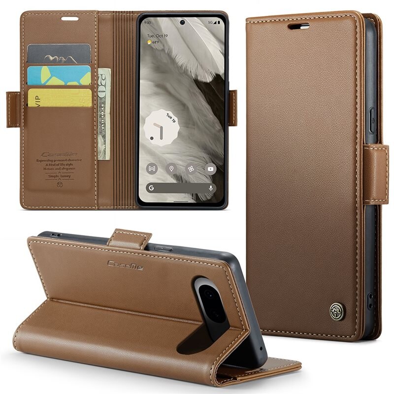 CaseMe RFID Slim Lompakkokotelo Google Pixel 8 Ruskea