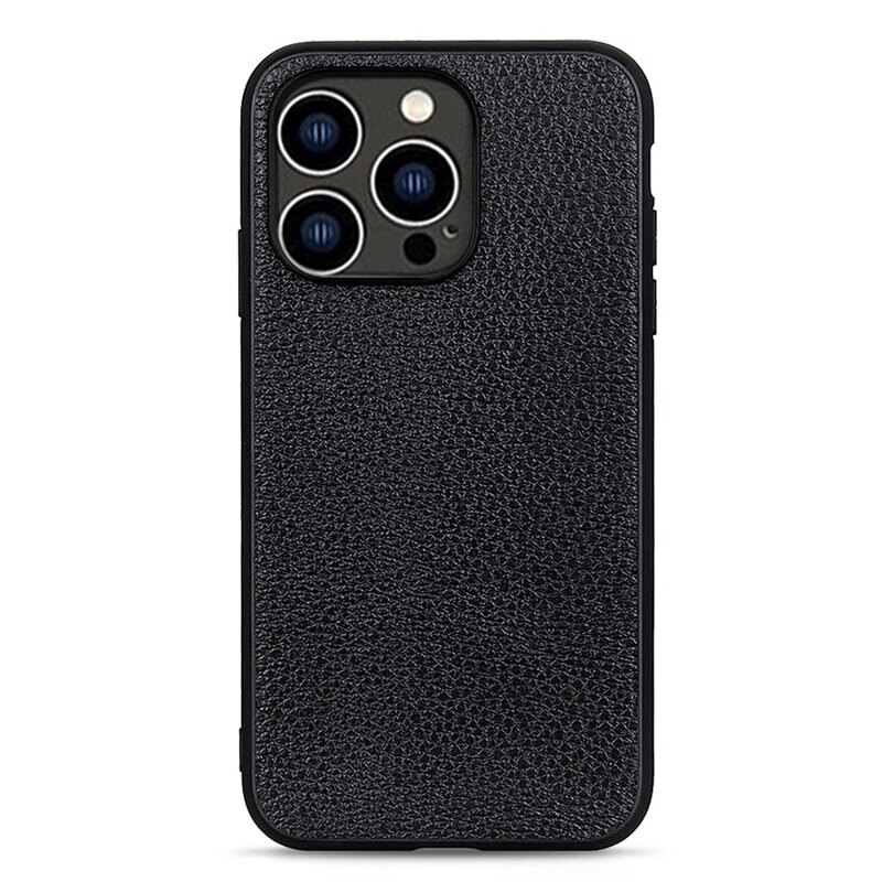 Kuori Aito nahkaa iPhone 15 Pro musta