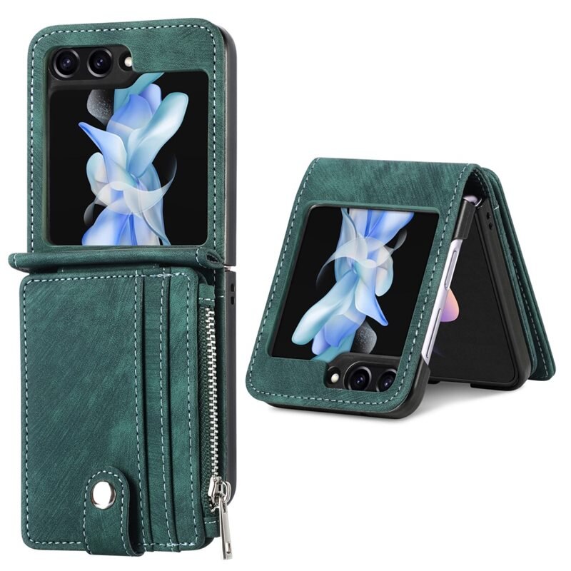 Suojakotelo Zipper Multi-slot Samsung Galaxy Z Flip 6 vihreä